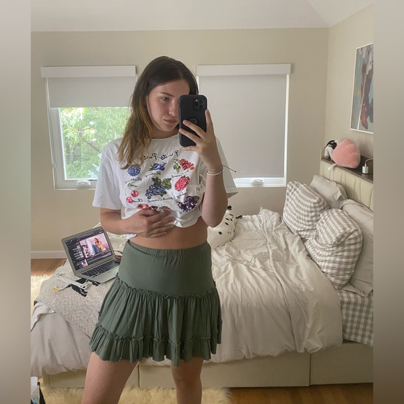 PRINCESS POLLY GREEN SKIRT - Picture 2 of 5